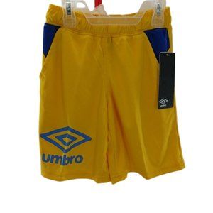 Umbro Boys Shorts - Athleisure Athletic Soft Elastic Waist Yellow Logo Shorts